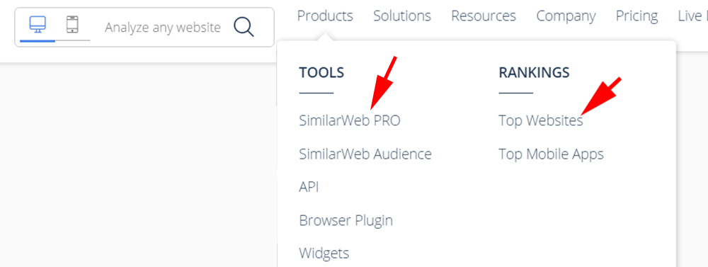 TOP Ranking SimilarWeb