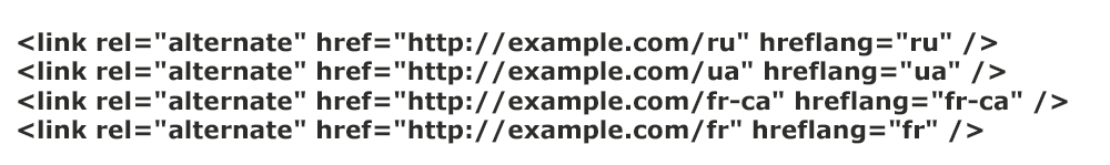Использование атрибутов hreflang и alternate. Пример 3