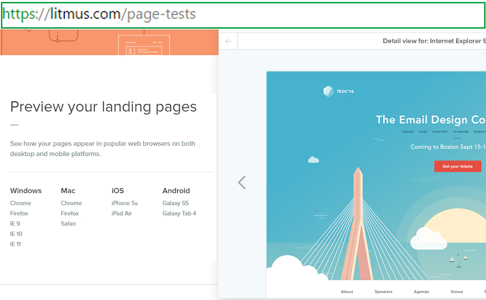 Тест кроссбраузерности Litmus