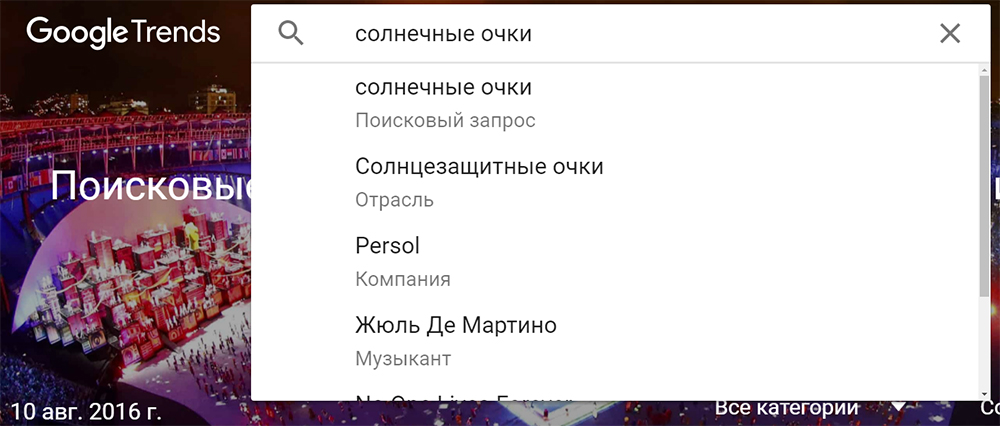Анализ популярности запроса в Google Trends