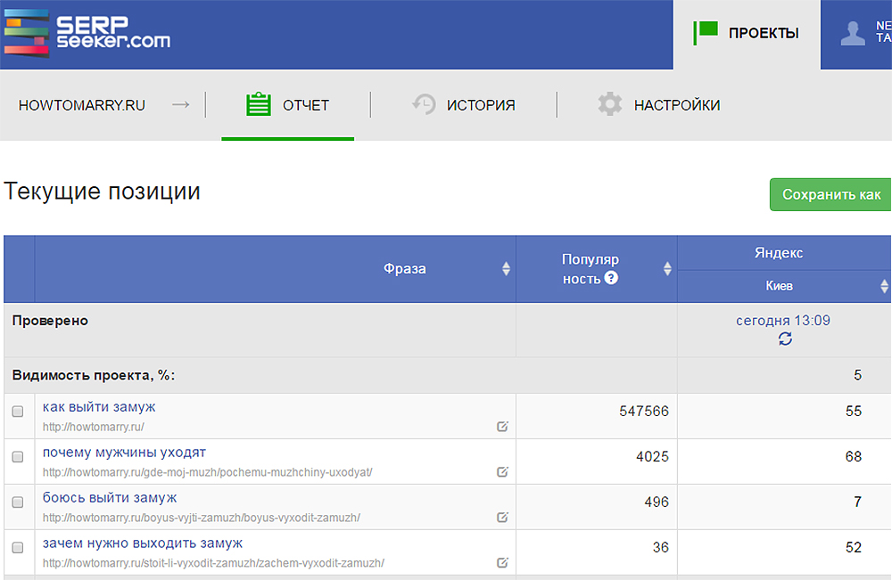 Сервис с бесплатным тарифным планом serpseeker