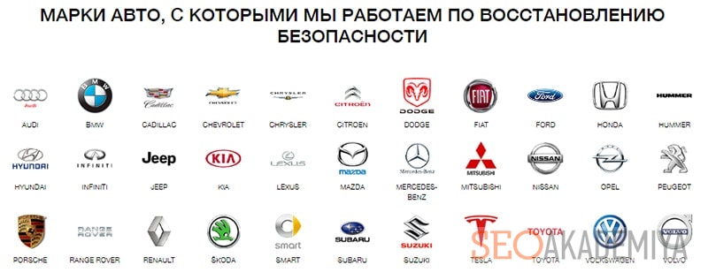 добавили логотипы марок автомобилей
