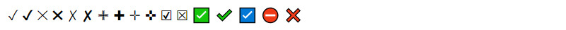 галочки и крестики для дескрипшн