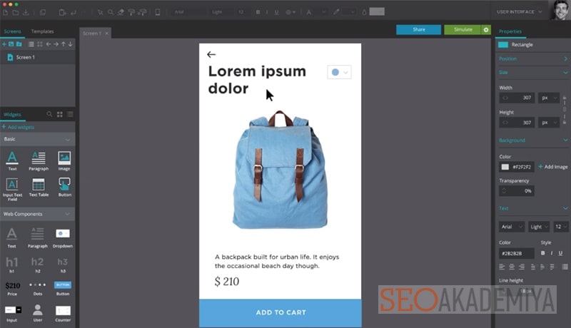 как создать прототип сайта в justinmind