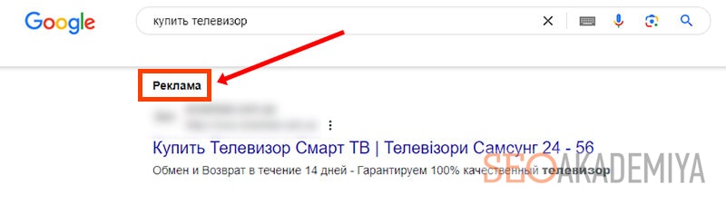 контекстная реклама пример в google