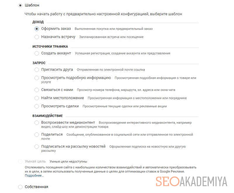Настройка целей в google analytics для интернет магазина