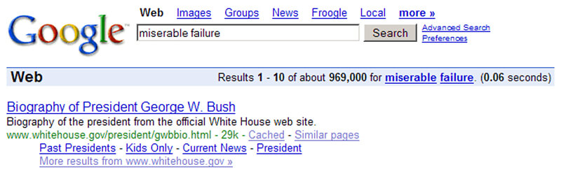 пример гуглбомбинга