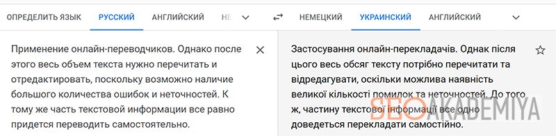 пример как перевести сайт на украинский язык