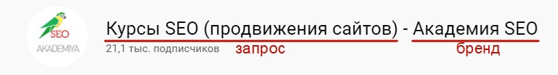 пример названия канала на Ютуб для компании