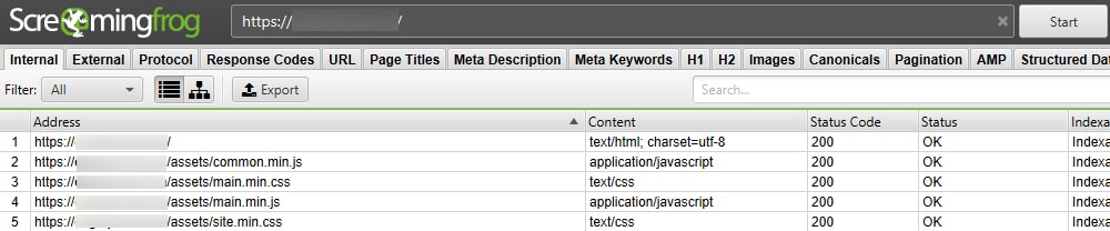 Screaming frog сортировка данных по алфавиту