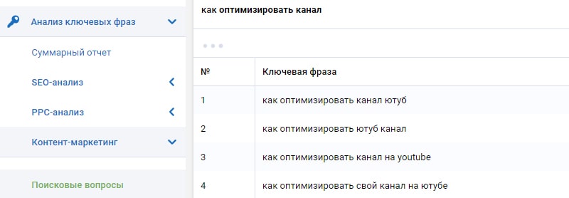 Serpstat для поиска ключевиков Ютуб-канала