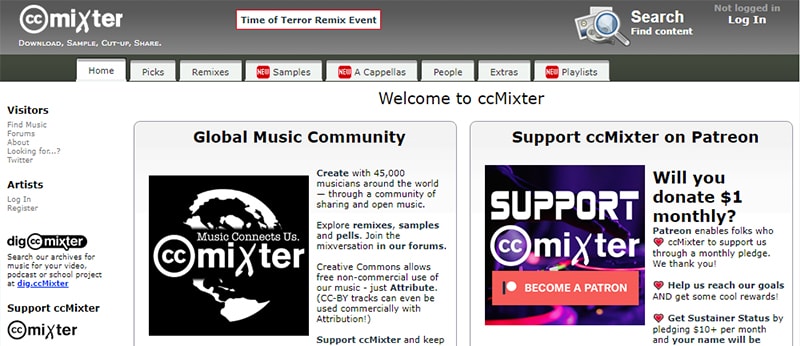 сервис CcMixter с музыкой без авторских прав