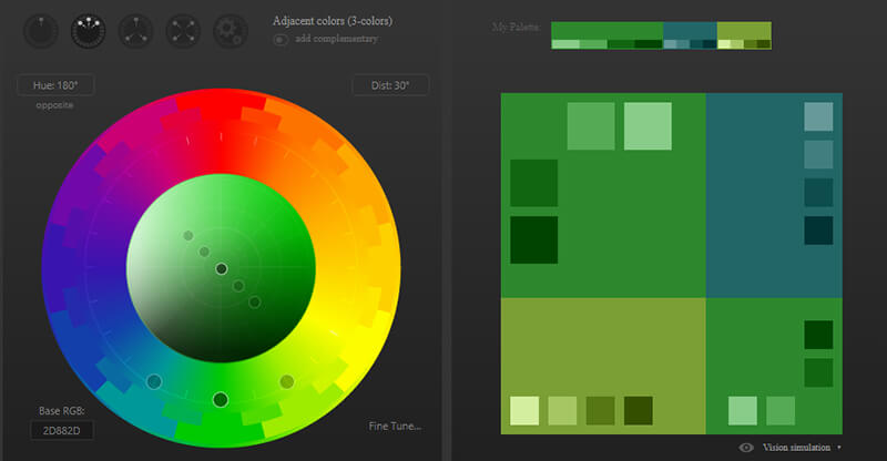 сервис для подбора цветового оформления сайта