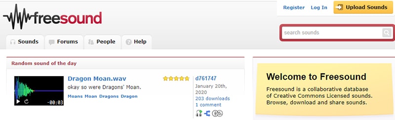 сервис Freesound для скачивания музыки картинка