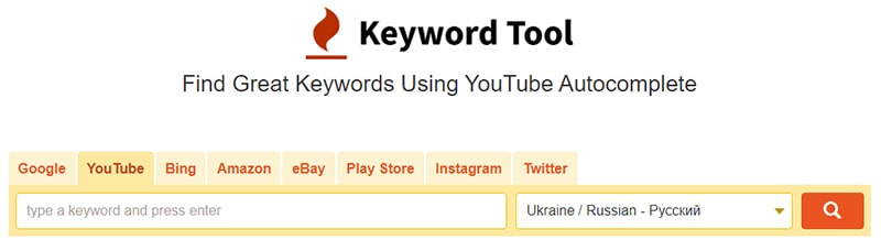 сервис KeywordTool для оптимизации видео в Ютубе