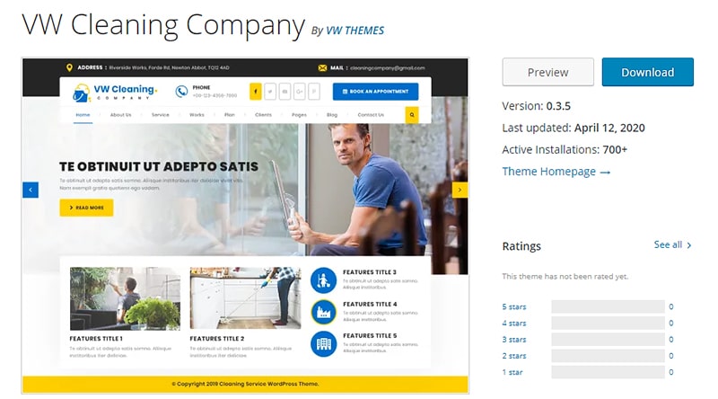 Тема WP для клининговых услуг