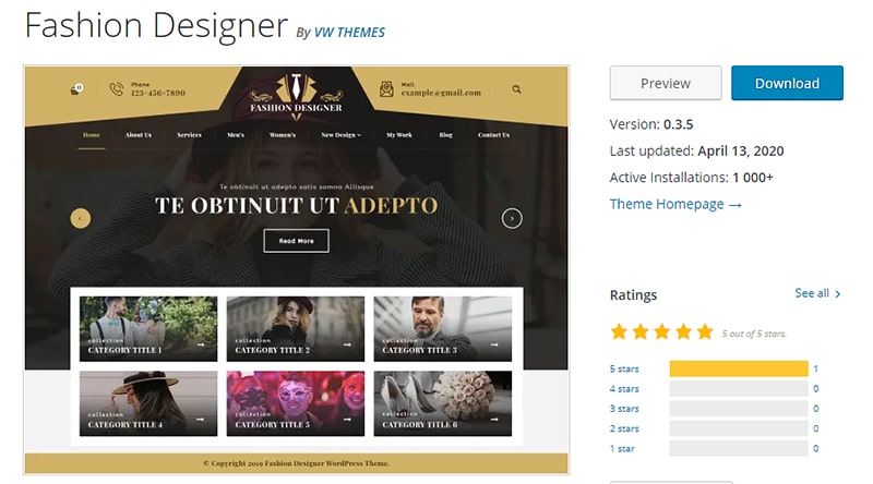 Тема WP для сайтов услуг в области моды и красоты