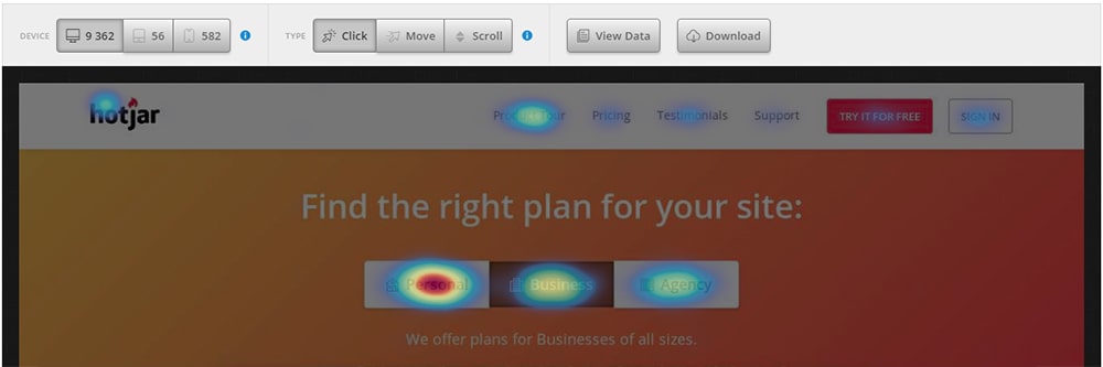 hotjar платный сервис карт кликов и скроллинга