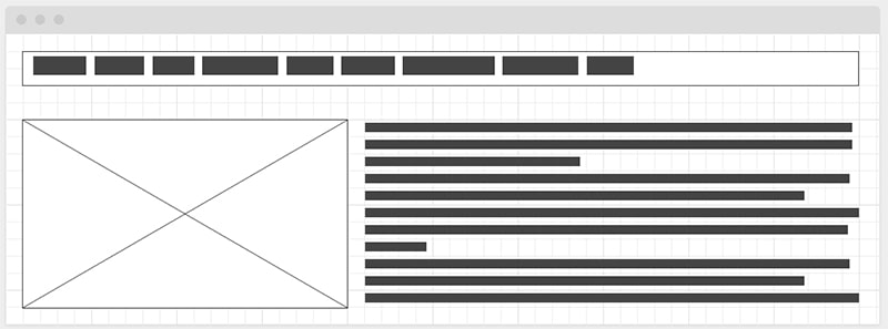 Wireframe для разработки макета страницы сайта